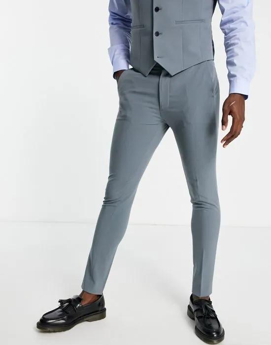 super skinny suit pants in muted blue