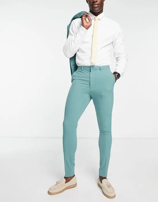 super skinny suit pants in sage green