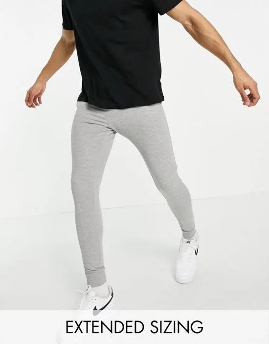 super skinny sweatpants in heather gray - gray