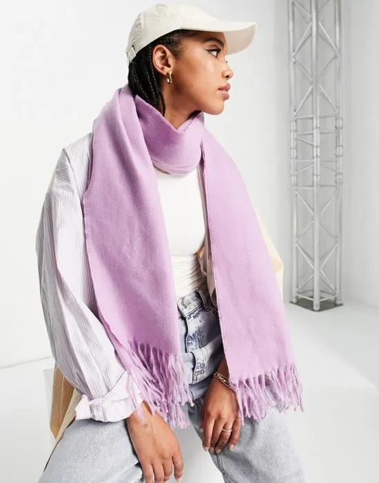 supersoft scarf with tassels in bright pink