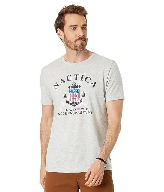 Sustainably Crafted Modern Maritime Graphic T-Shirt