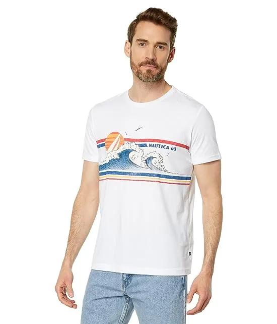 Sustainably Crafted Waves Graphic T-Shirt