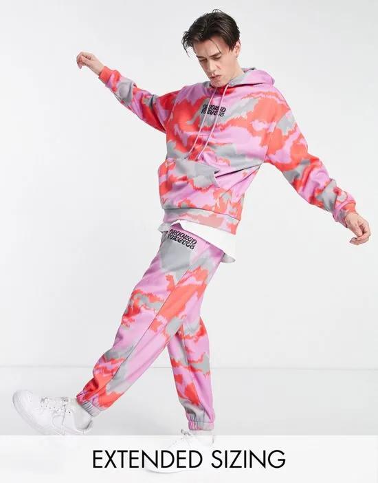sweats with camo abstract print in multi - part of a set