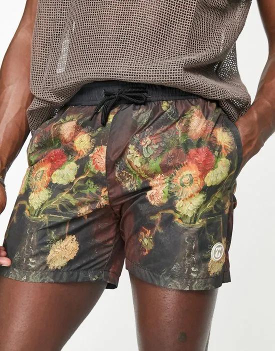 swim shorts in licenced Van Gogh print