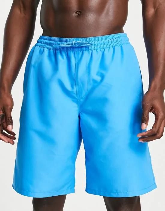 swim shorts in long length in blue
