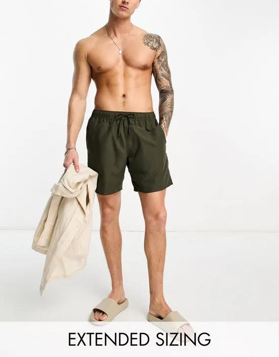 swim shorts in mid length in khaki