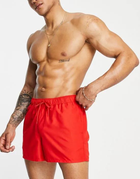 swim shorts in short length in red
