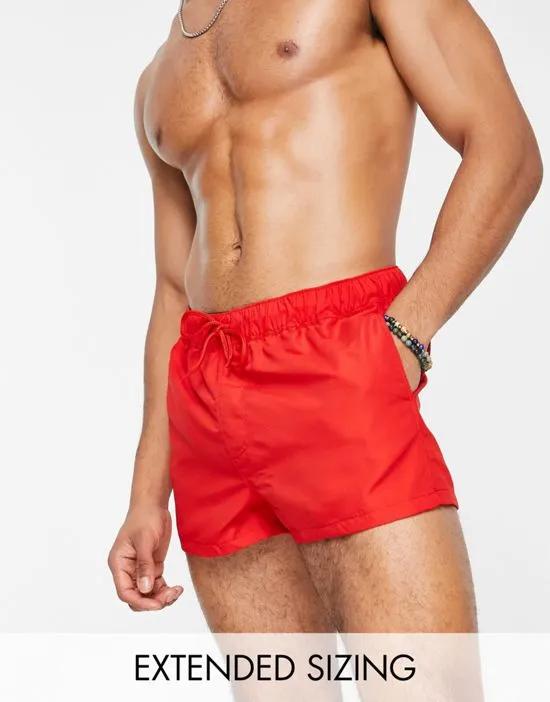 swim shorts in super short length in red