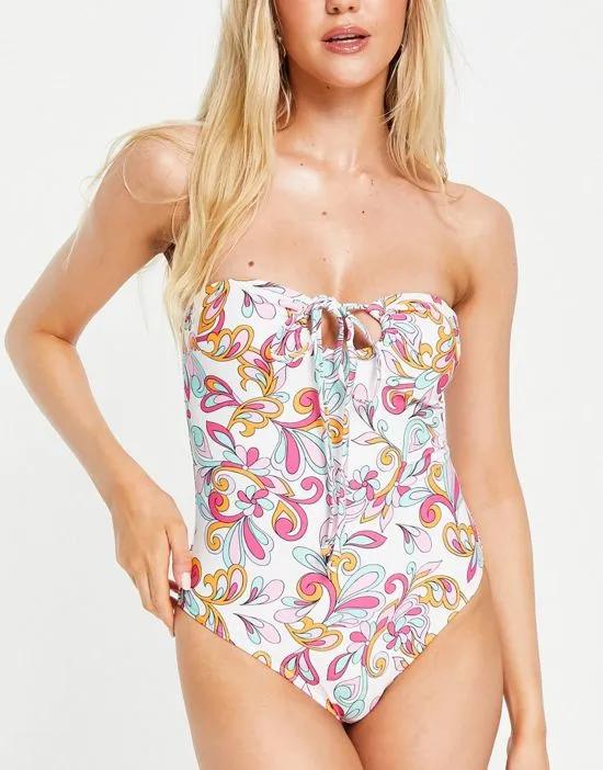 swimsuit in abstract floral