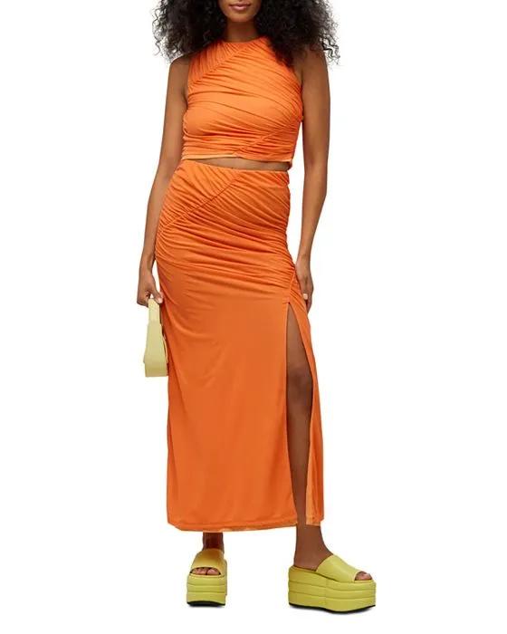 Swizzy Ruched Maxi Skirt