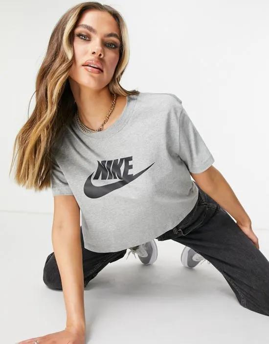 Swoosh cropped t-shirt in gray