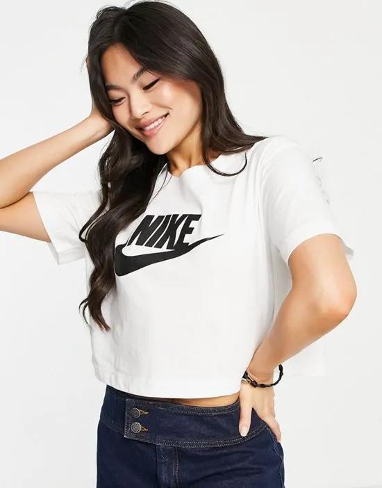 Swoosh cropped t-shirt in white