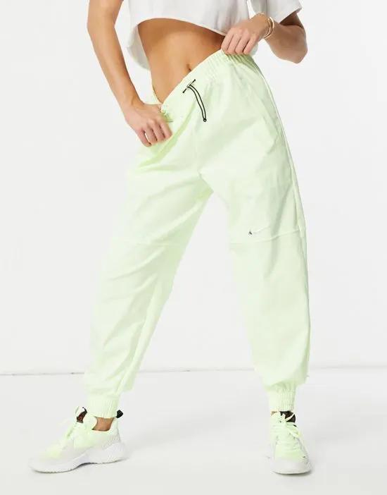 Swoosh woven joggers in neon yellow