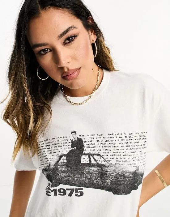 T-shirt with The 1975 licensed graphic in washed ecru