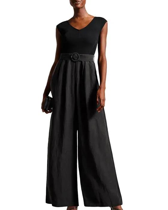 Tabbiaa Off-the-Shoulder Wide Leg Jumpsuit