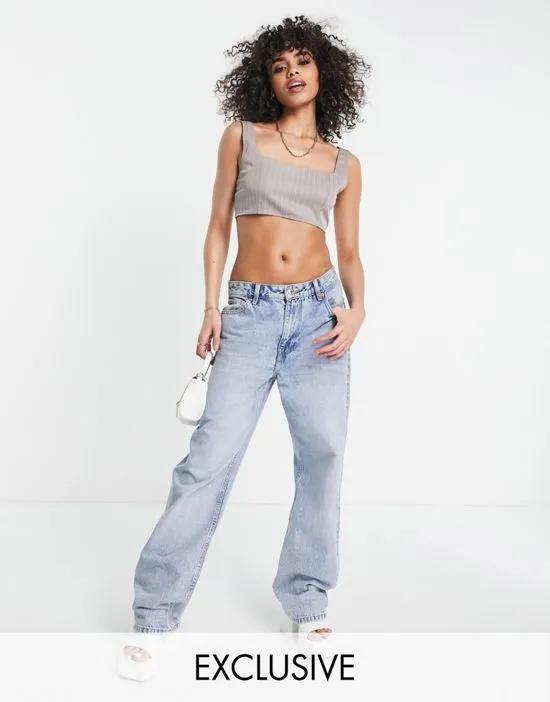 tailored crop top in gray - part of a set