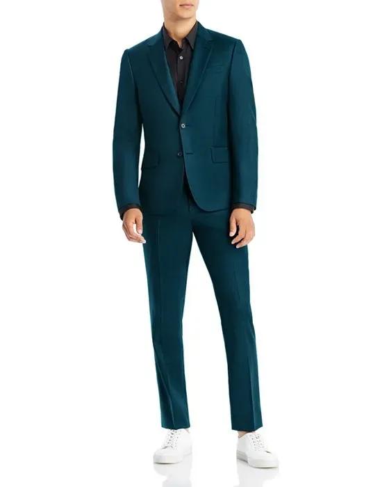 Tailored Dark Teal Sharkskin Suit