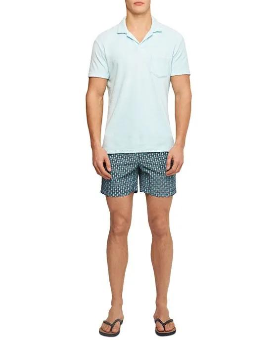 Tailored Fit Open Placket Terry Polo Shirt