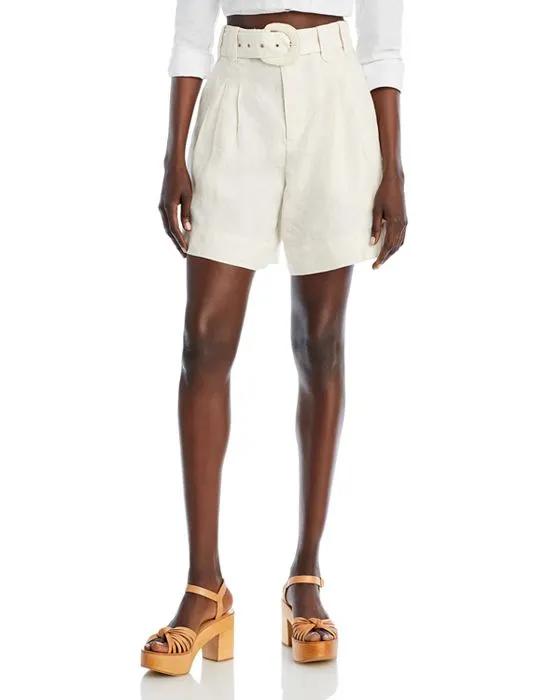 Tailored Linen High Rise Shorts