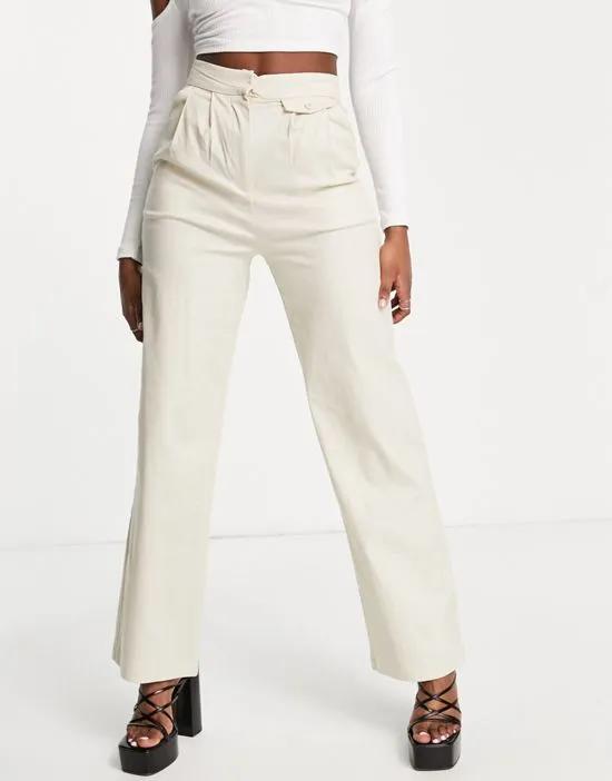 tailored pants in beige - part of a set