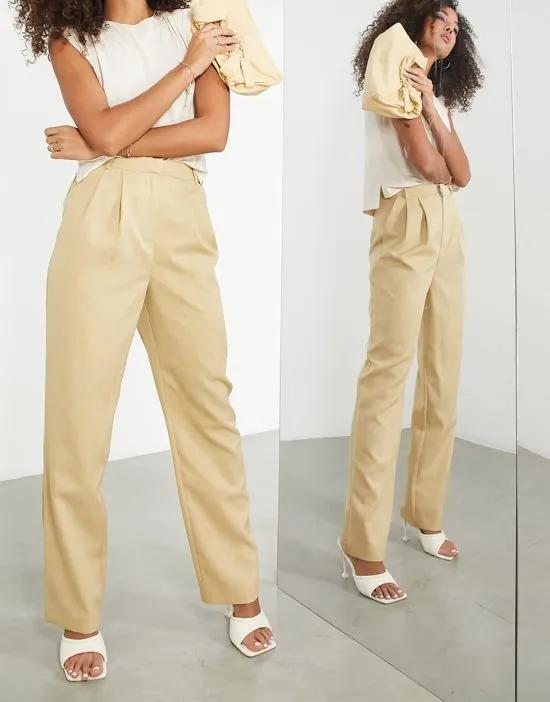 tailored pants in camel