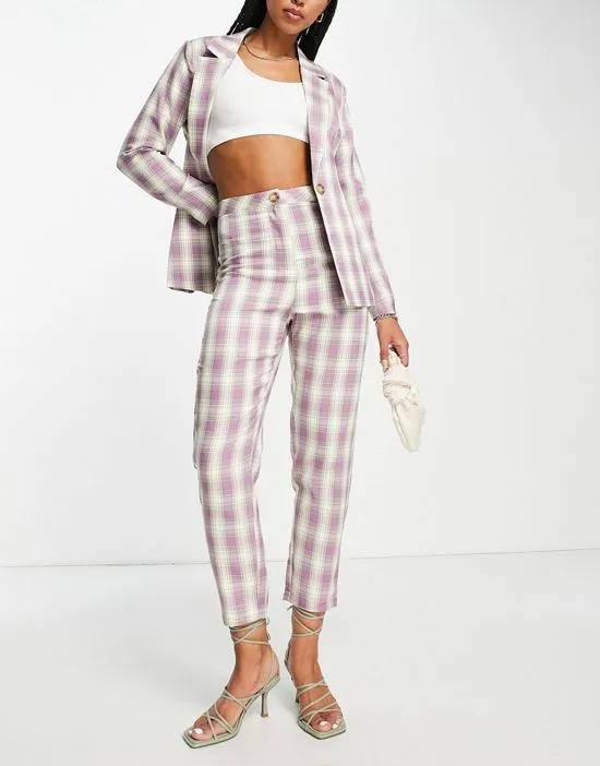 tailored pants in lilac plaid - part of a set