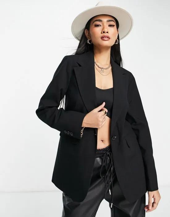 Tailored single breasted blazer in black