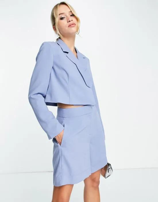 tailored suit shorts in blue - part of a set