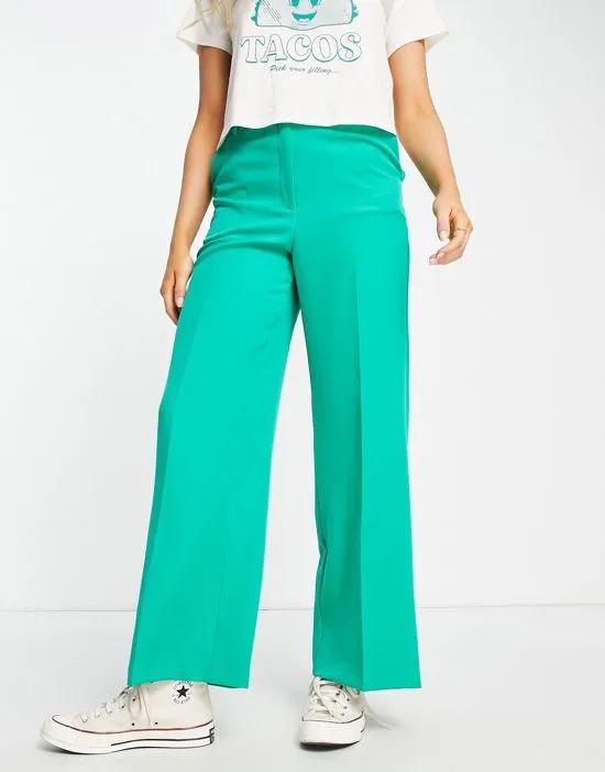 tailored wide leg pants in bright green