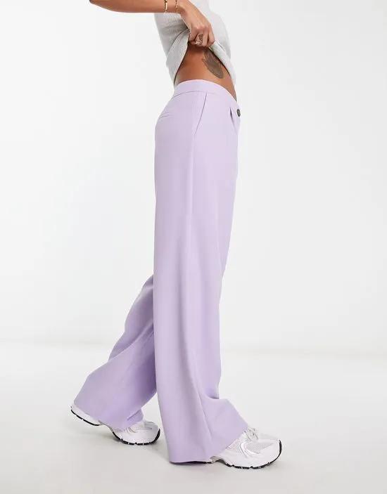tailored wide leg pants in lilac