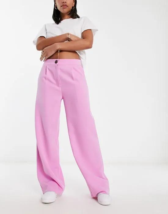 tailored wide leg pants in pink