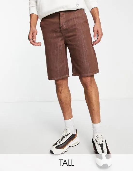 Tall Bermuda shorts in brown