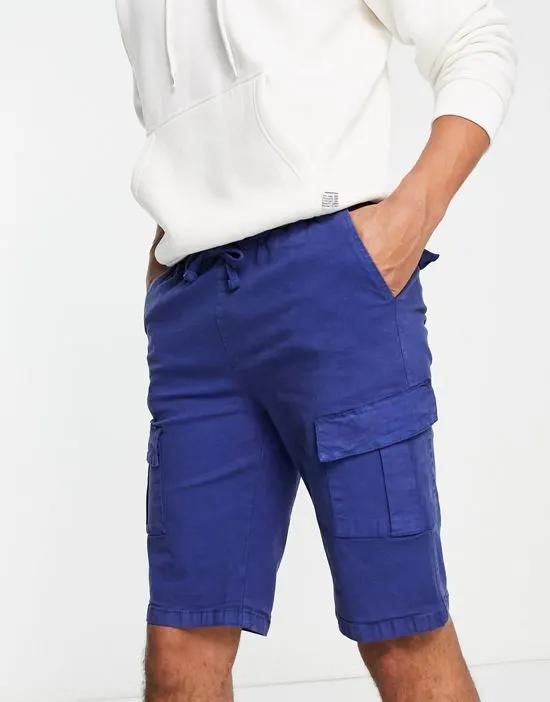 Tall cargo shorts in blue