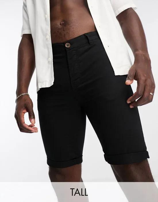 Tall chino shorts in black