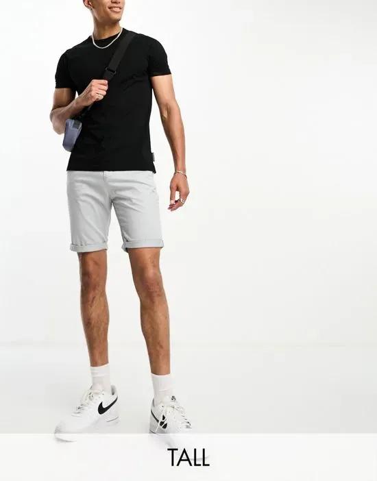 Tall chino shorts in light gray
