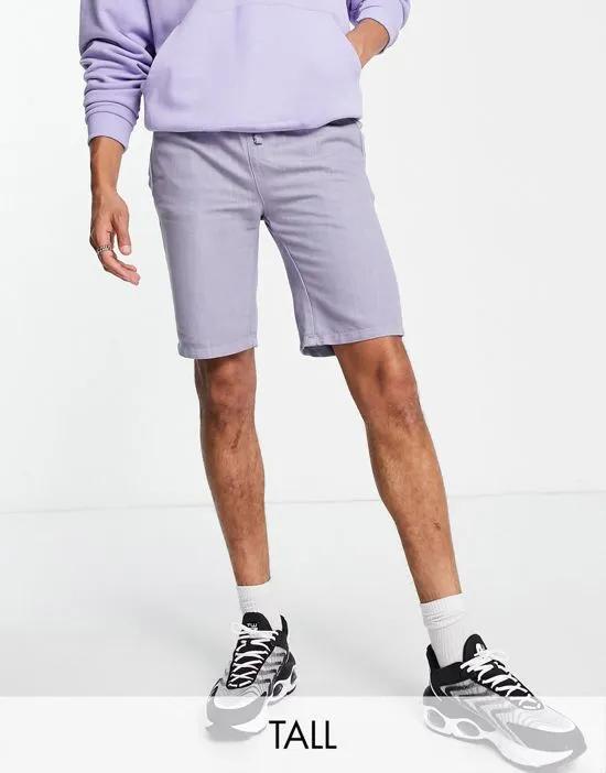 Tall cord shorts in lilac