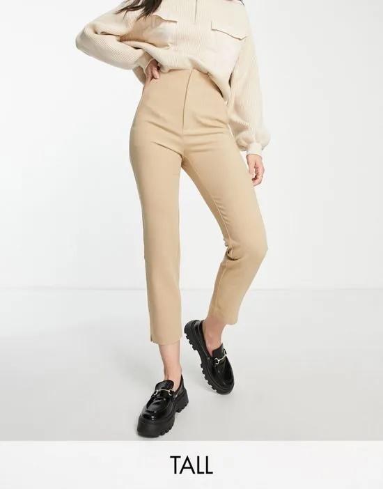 Tall slim tailored pants in beige