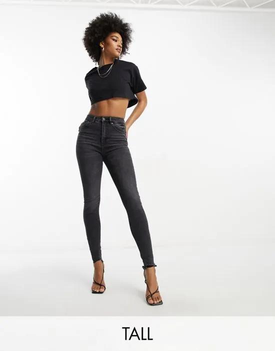 Tall super high waist skinny jean in black wash