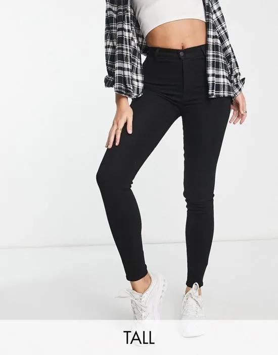 tall super skinny high waisted jeans in black