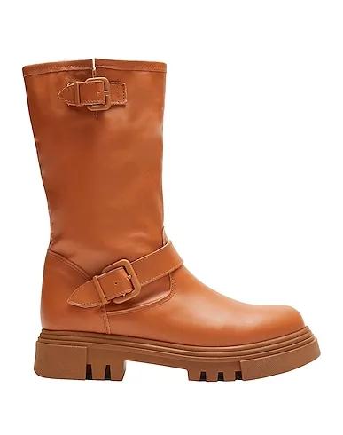 Tan Boots LEATHER BUCKLE ANKLE BOOTS
