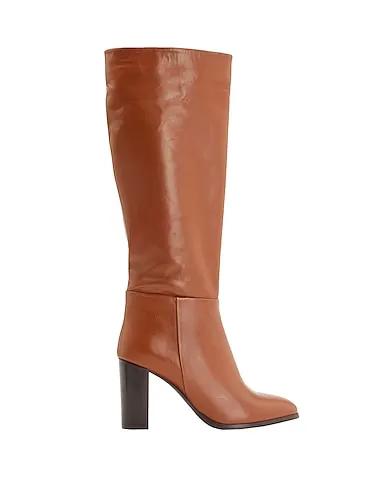 Tan Boots LEATHER HEELED TALL BOOTS

