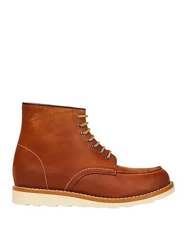 Tan Boots LEATHER LACE-UP ANKLE BOOT
