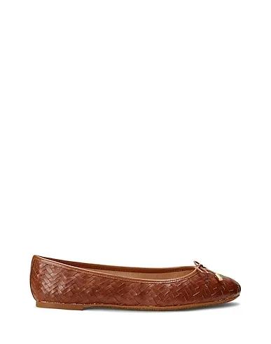 Tan Leather Ballet flats JAYNA WOVEN LEATHER FLAT
