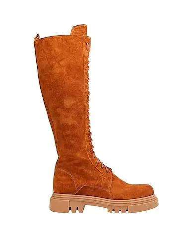 Tan Leather Boots SUEDE LACE-UP HIGH BOOT
