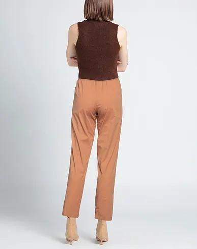 Tan Plain weave Casual pants