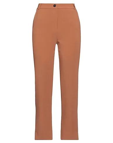 Tan Plain weave Casual pants