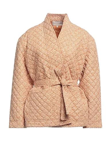 Tan Plain weave Full-length jacket