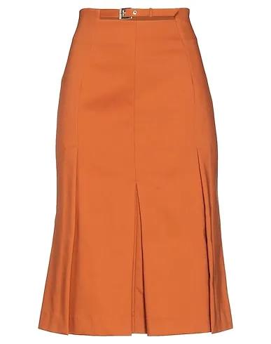 Tan Plain weave Midi skirt