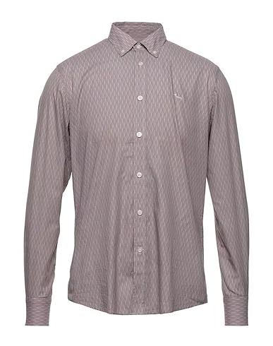 Tan Plain weave Patterned shirt