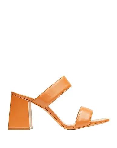 Tan Sandals DOUBLED STRAP HELLED MULES
